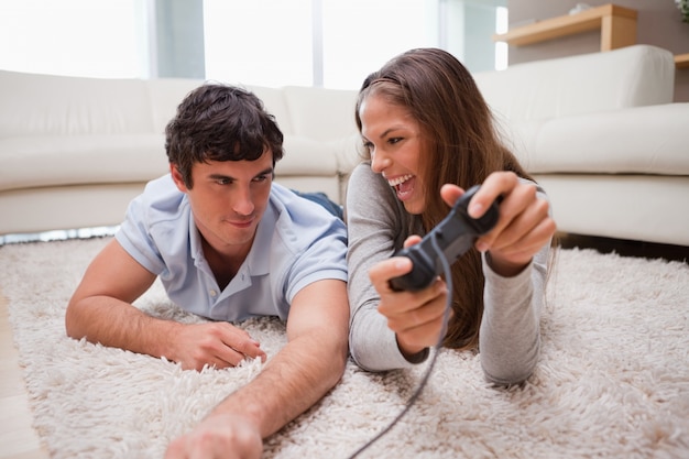 Woman just defeated her boyfriend at a video game