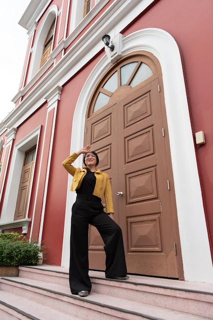 Woman LGBTQ posing outdoor fashion style