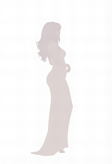 Photo a woman in a long dress with a long shadow on the bottom