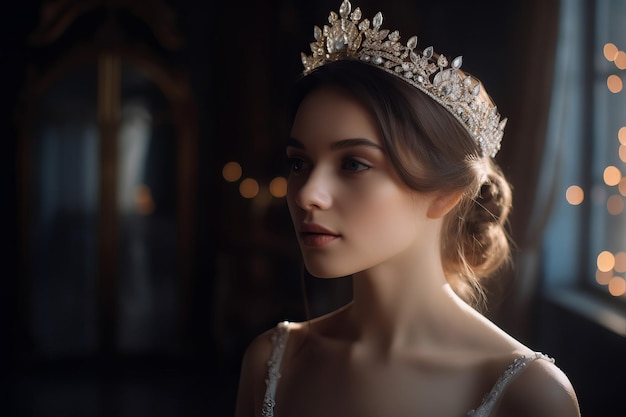 Woman luxurious tiara Generate Ai