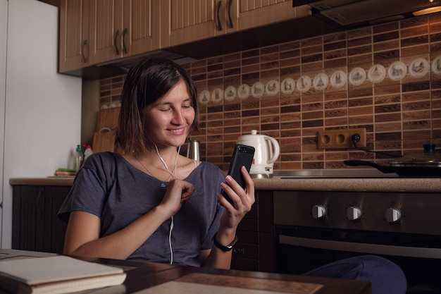 Woman makes video call to friends and parents