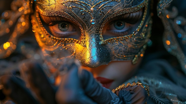 a woman in a mask with the word  i love  on the face