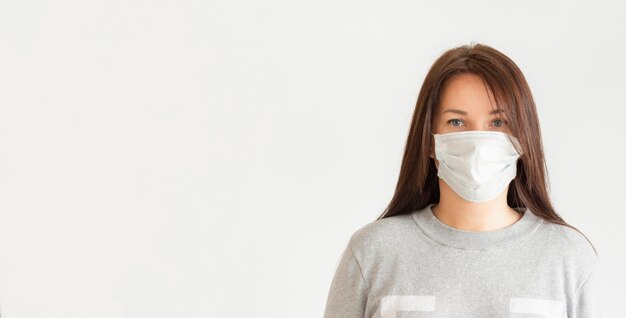 Woman in medical mask