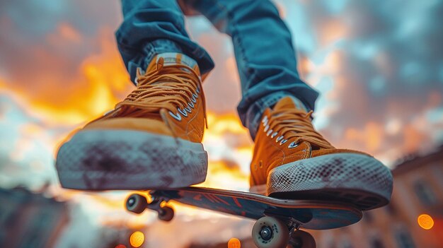 woman and men skateboarder skateboarding in modern city