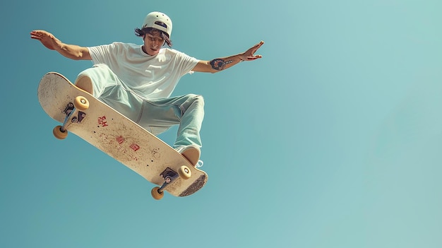 Photo woman and men skateboarder skateboarding in modern city