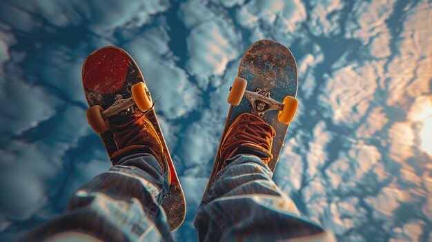 woman and men skateboarder skateboarding in modern city