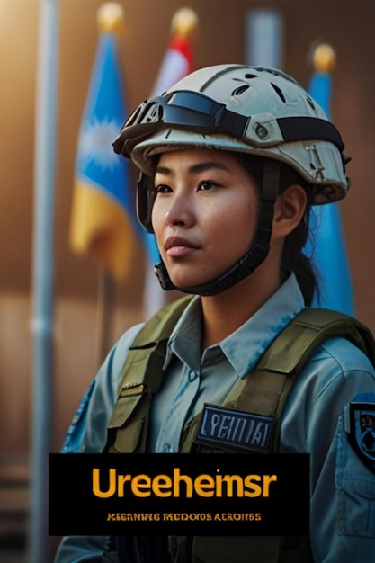 a woman in a military uniform with the word united on it