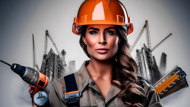 a woman in an orange helmet is wearing an orange helmet Labor Day Tribute