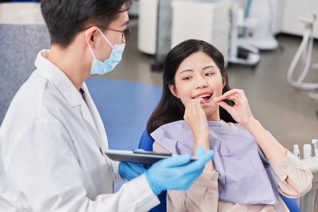 Woman patient at dentist