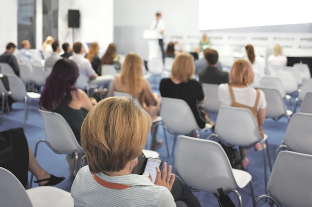 Woman and people Listening on The Conference Horizontal Image