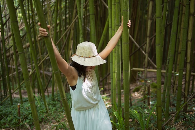 woman photographed in a cane field