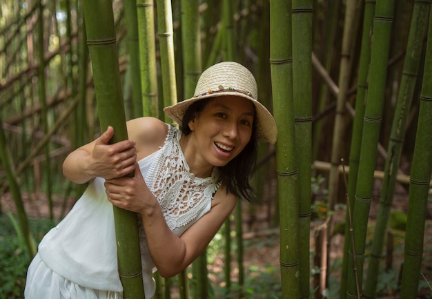 woman photographed in a cane field