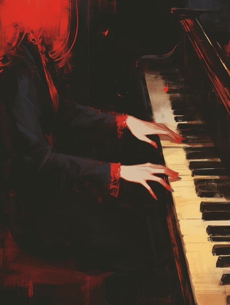 woman playing piano