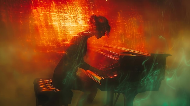 woman playing piano