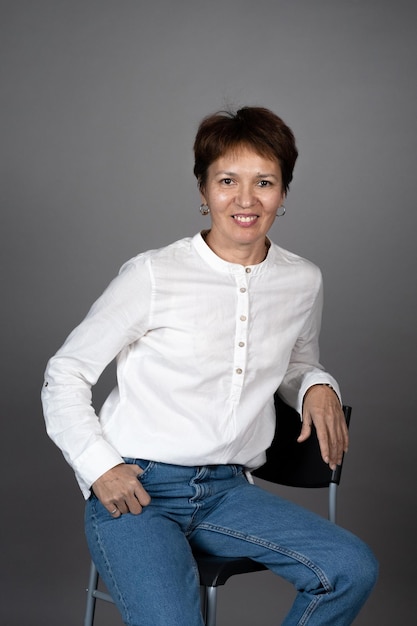 Woman posing on the chair