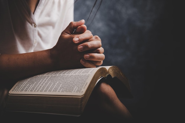 Woman Pray for god blessing to wishing have a better life