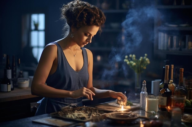 A woman preparing a meal with fresh ingredients in Happy Guy Photos157jpg