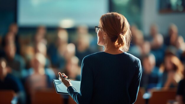 Photo woman in presentation