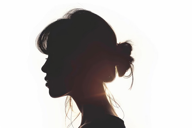 Woman profile silhouette clip art backlighting adult white background