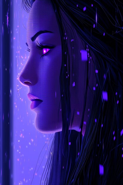 Woman in Purple Lights