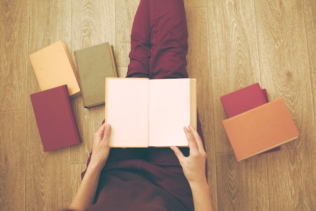 Woman reading the book