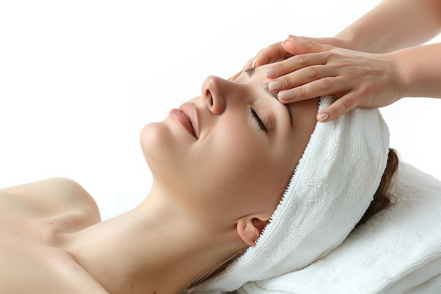 Woman Receiving Facial Massage