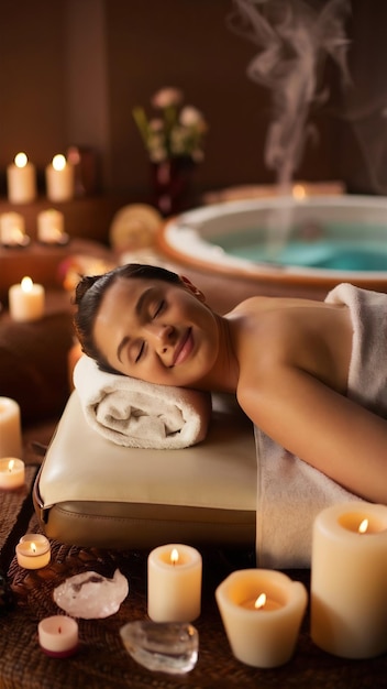 Woman relaxing from a spa treatment