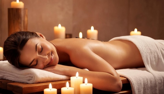 Woman relaxing during a spa treatment