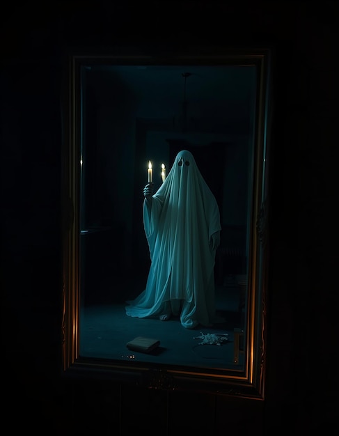 Photo a woman in a room with a candle in her hand