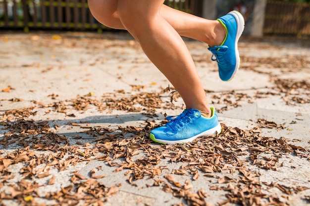 Woman run in a park at outdoor