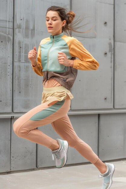 Photo woman running in isolated background