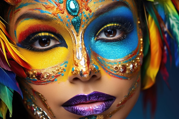 Woman's face with carnival makeup