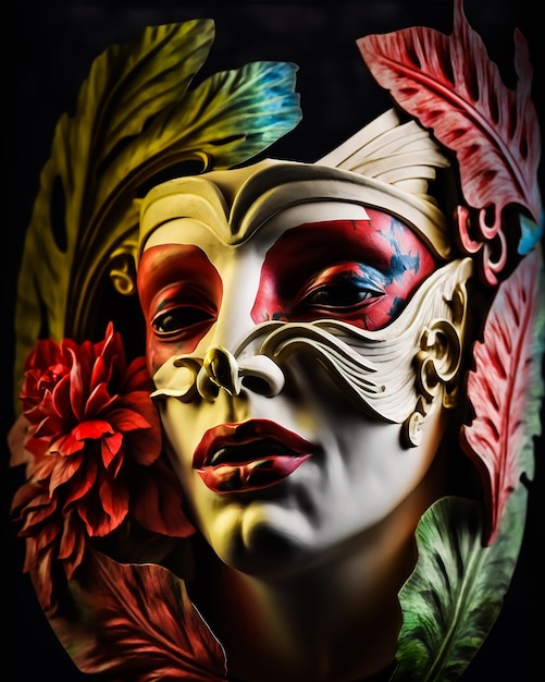 A woman's face with a mask on it