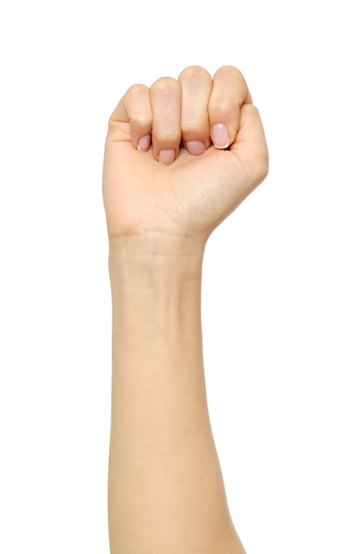 Woman's hand with incorrect fist gesture