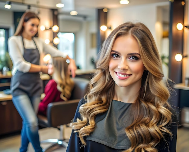 Photo a woman in a salon with her arms crossed