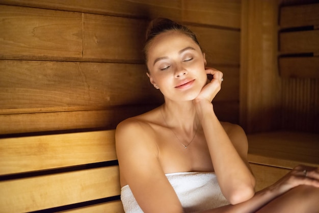 Woman sauna