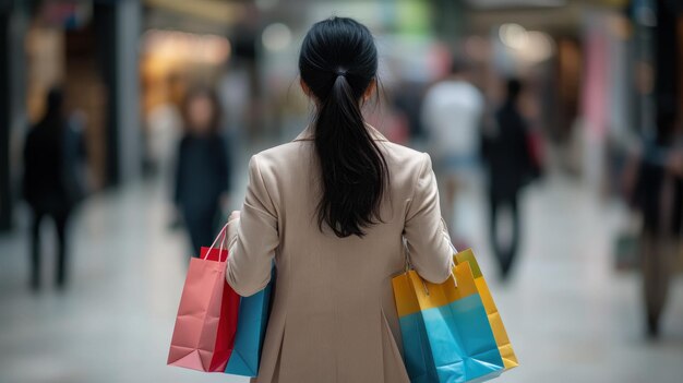 Woman Shopping in a Mall