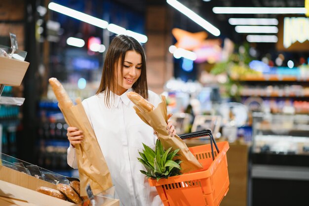 Woman shopping at the supermarket