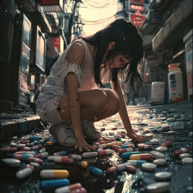 a woman sits on the ground with a sign saying quot no smoking quot