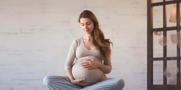 Woman sitting connecting with her baby