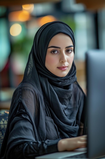 Woman Sitting in Front of a Laptop Computer