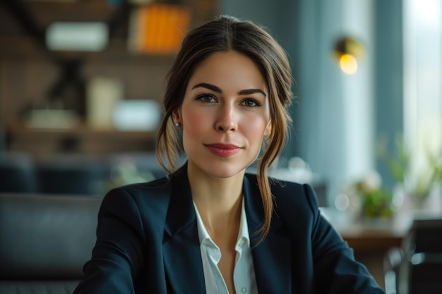 Woman Sitting at Table in Restaurant