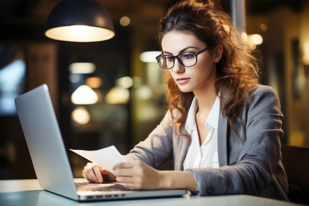 A woman sitting at a table using a laptop computer