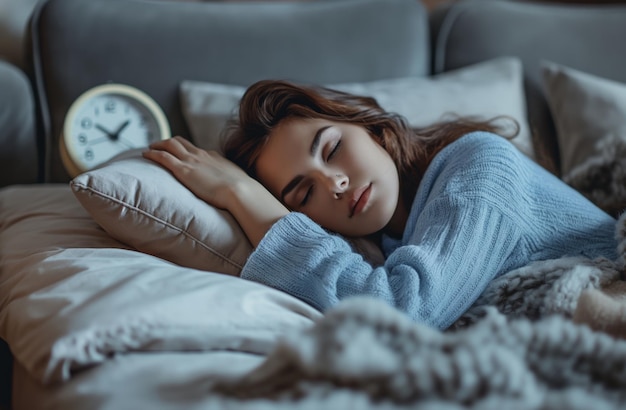 Woman Sleeping in Bed