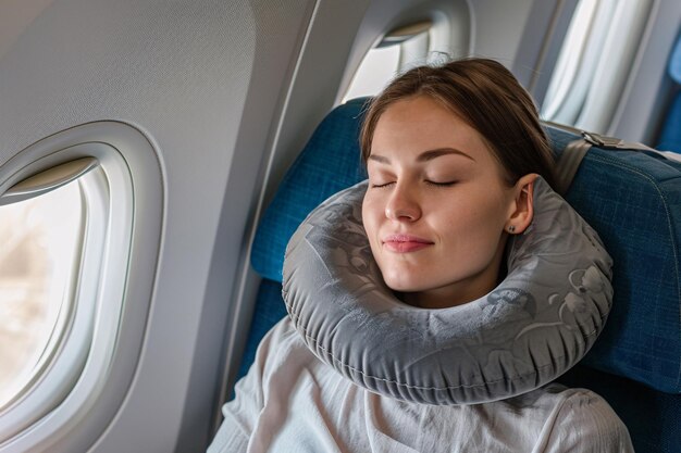 Photo a woman sleeping with her eyes closed