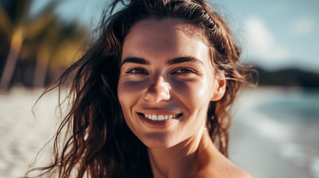 A woman smiles at the camera.