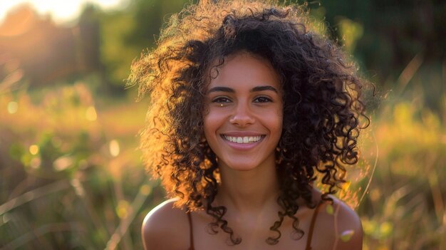 a woman smiles in a field of yellow sunflowers