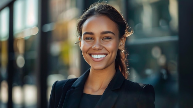 a woman smiles for a photo with a smile on her face