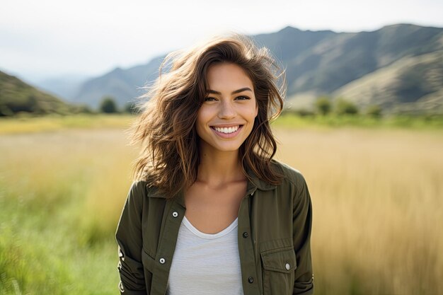 a woman smiling at camera