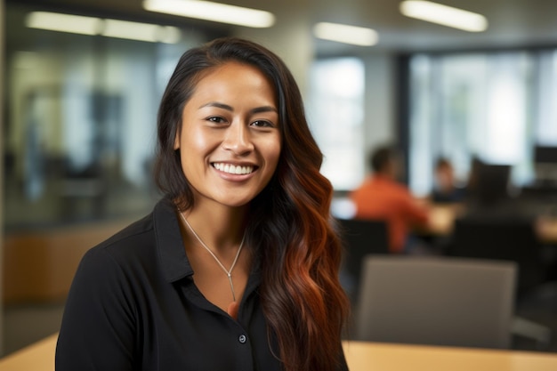 a woman smiling at the camera